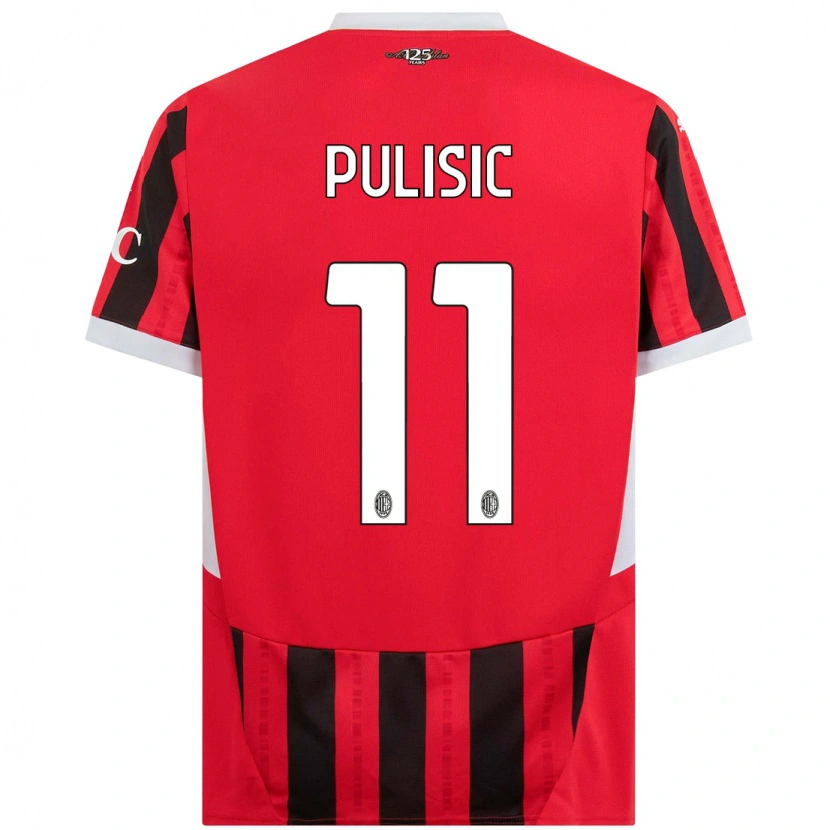 Danxen Kinderen Christian Pulisic #11 Rood Zwart Thuisshirt Thuistenue 2024/25 T-Shirt