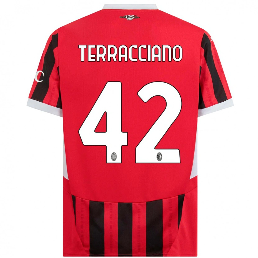 Danxen Kinderen Filippo Terracciano #42 Rood Zwart Thuisshirt Thuistenue 2024/25 T-Shirt