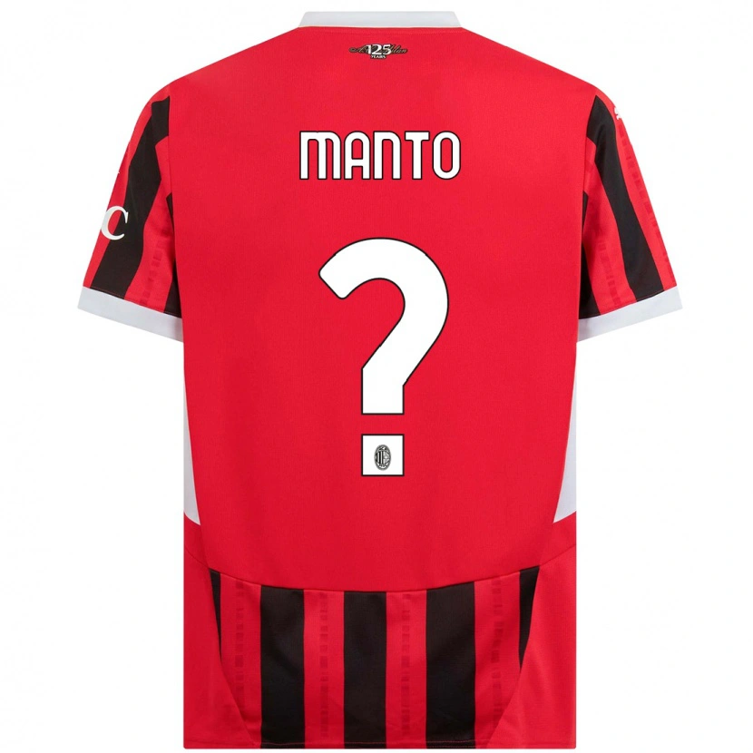 Danxen Kinderen Gaetano Manto #0 Rood Zwart Thuisshirt Thuistenue 2024/25 T-Shirt