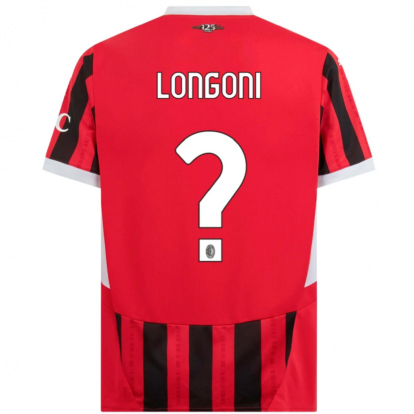 Danxen Kinderen Alessandro Longoni #0 Rood Zwart Thuisshirt Thuistenue 2024/25 T-Shirt