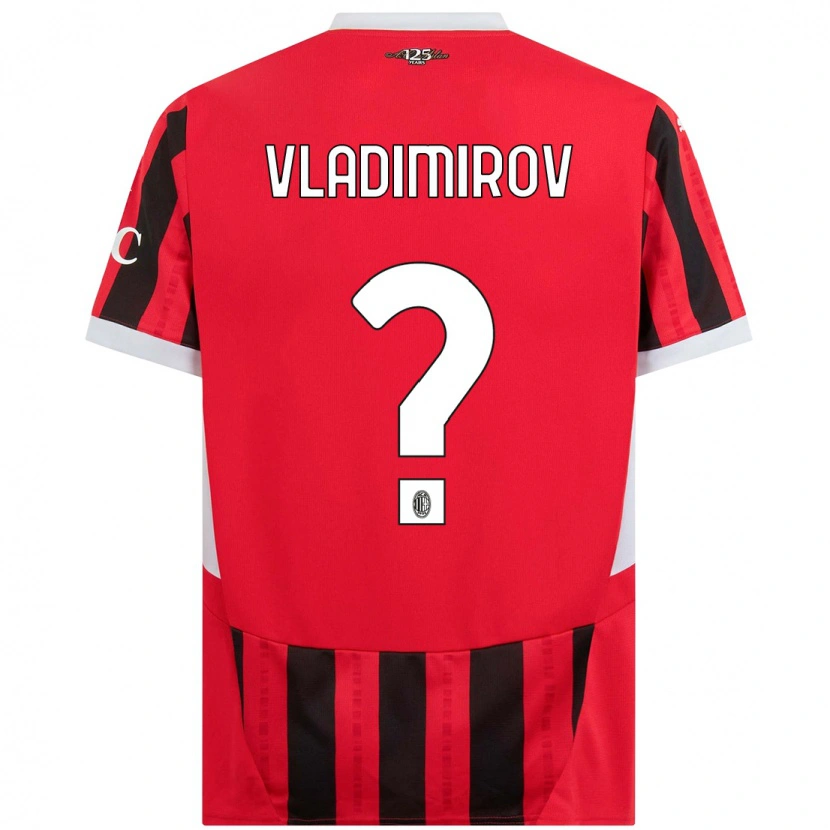 Danxen Kinderen Valeri Vladimirov #0 Rood Zwart Thuisshirt Thuistenue 2024/25 T-Shirt