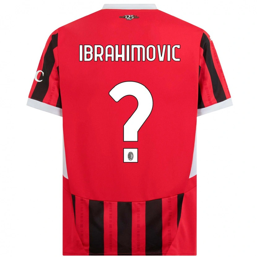 Danxen Kinderen Vincent Ibrahimovic #0 Rood Zwart Thuisshirt Thuistenue 2024/25 T-Shirt