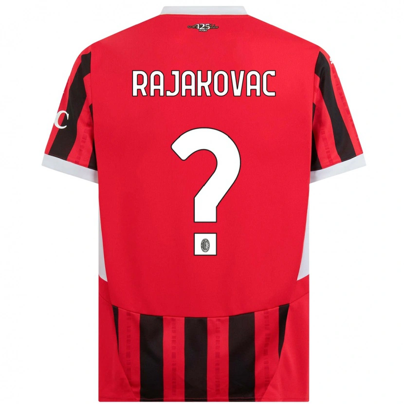 Danxen Kinderen Mihajlo Rajakovac #0 Rood Zwart Thuisshirt Thuistenue 2024/25 T-Shirt