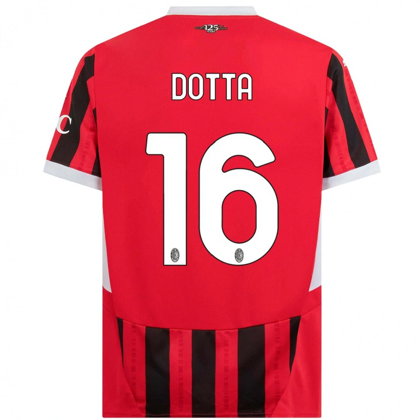 Danxen Kinderen Cristiano Dotta #16 Rood Zwart Thuisshirt Thuistenue 2024/25 T-Shirt