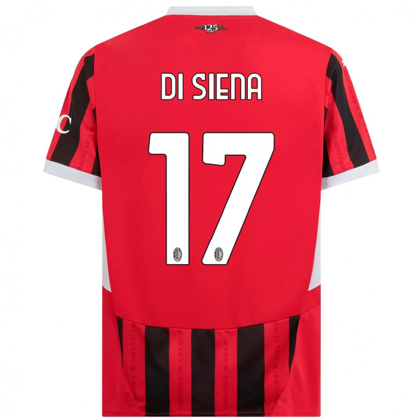 Danxen Kinderen Andrea Di Siena #17 Rood Zwart Thuisshirt Thuistenue 2024/25 T-Shirt