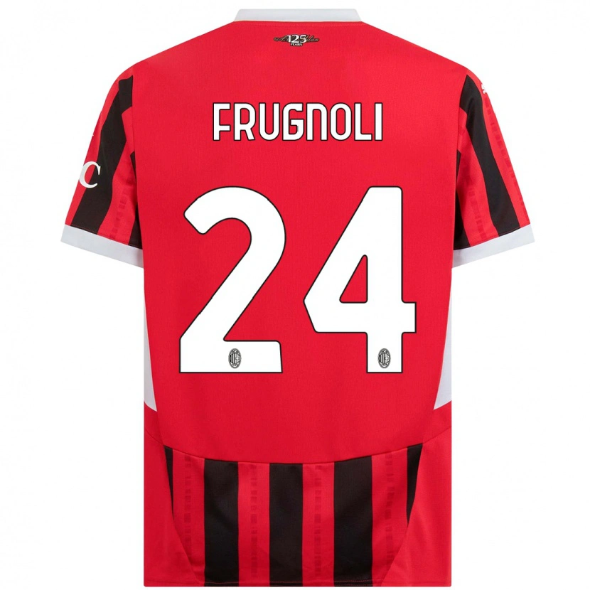 Danxen Kinderen Leonardo Frugnoli #24 Rood Zwart Thuisshirt Thuistenue 2024/25 T-Shirt