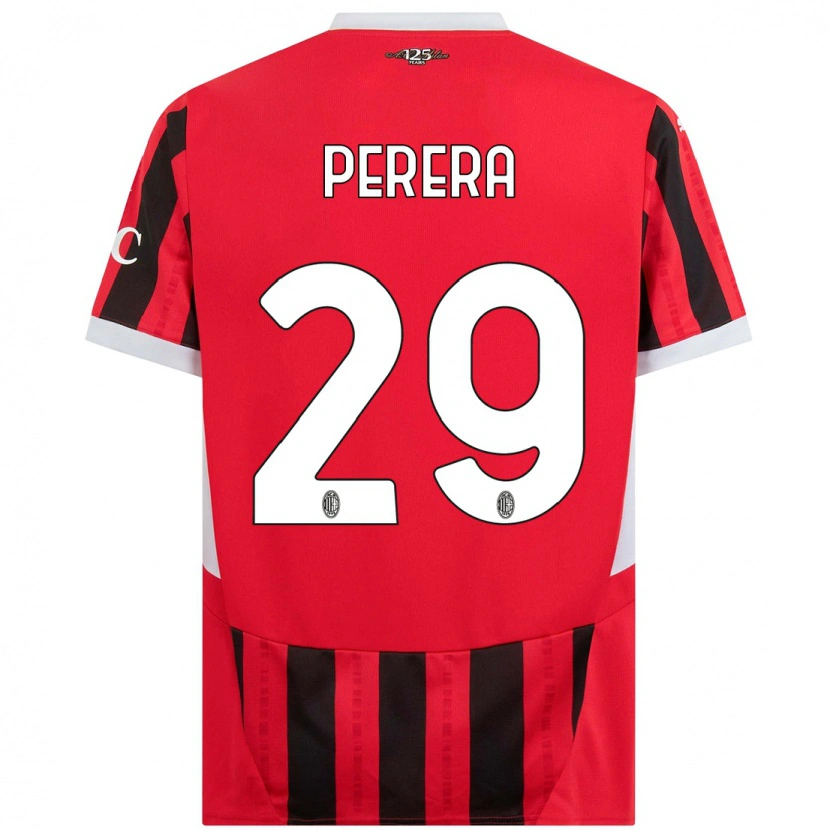 Danxen Kinderen Nirash Perera #29 Rood Zwart Thuisshirt Thuistenue 2024/25 T-Shirt