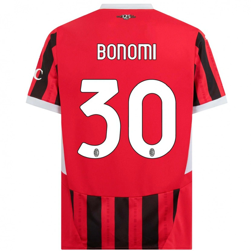 Danxen Kinderen Alessandro Bonomi #30 Rood Zwart Thuisshirt Thuistenue 2024/25 T-Shirt