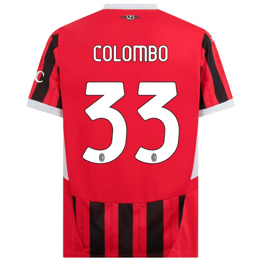 Danxen Kinderen Federico Colombo #33 Rood Zwart Thuisshirt Thuistenue 2024/25 T-Shirt