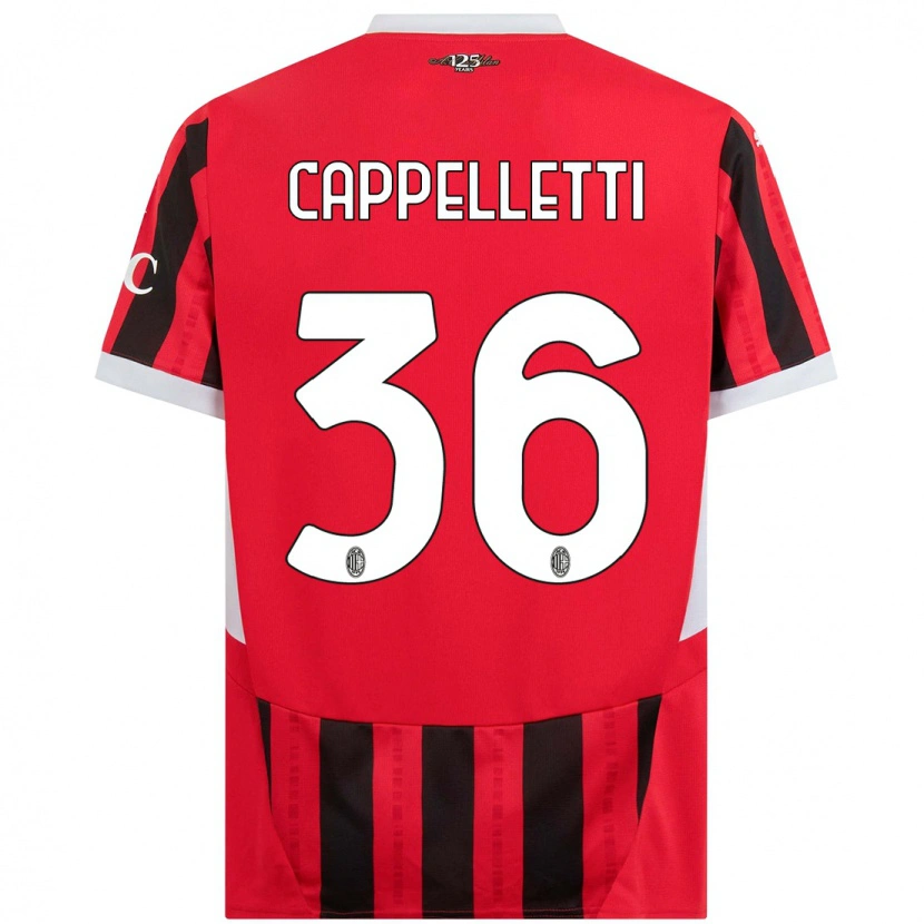 Danxen Kinderen Mattia Cappelletti #36 Rood Zwart Thuisshirt Thuistenue 2024/25 T-Shirt