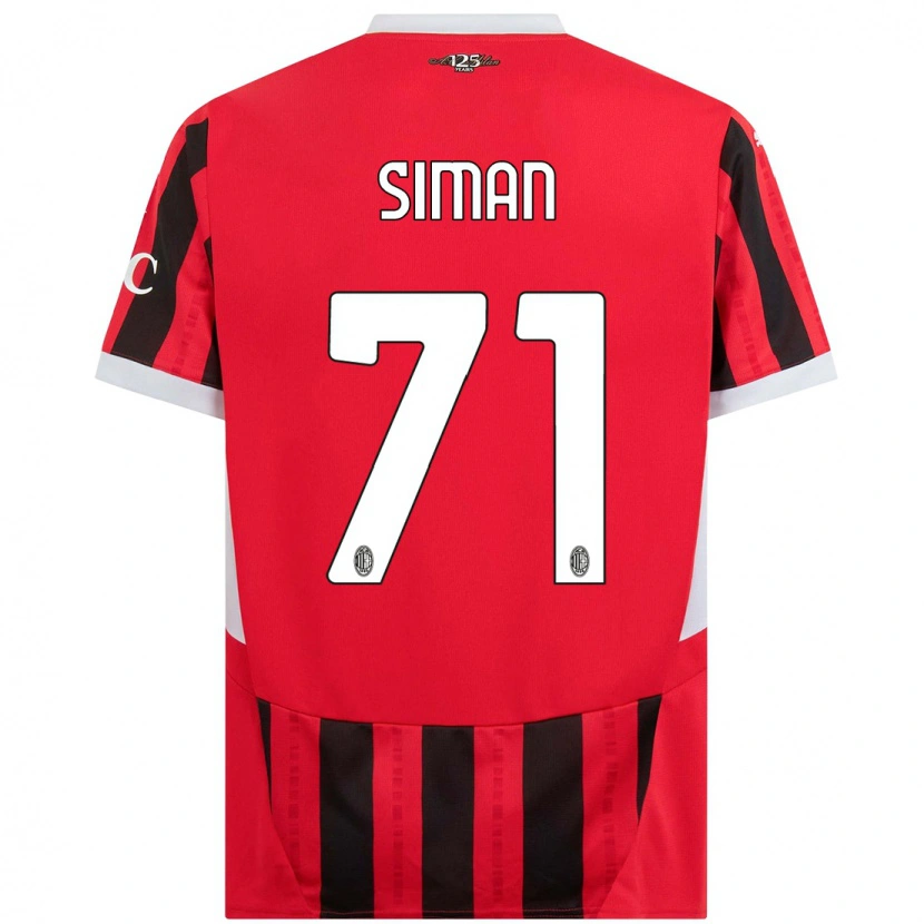 Danxen Kinderen Alexandru Șiman #71 Rood Zwart Thuisshirt Thuistenue 2024/25 T-Shirt