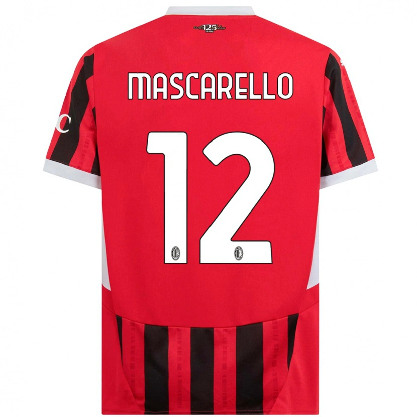 Danxen Kinderen Marta Mascarello #12 Rood Zwart Thuisshirt Thuistenue 2024/25 T-Shirt