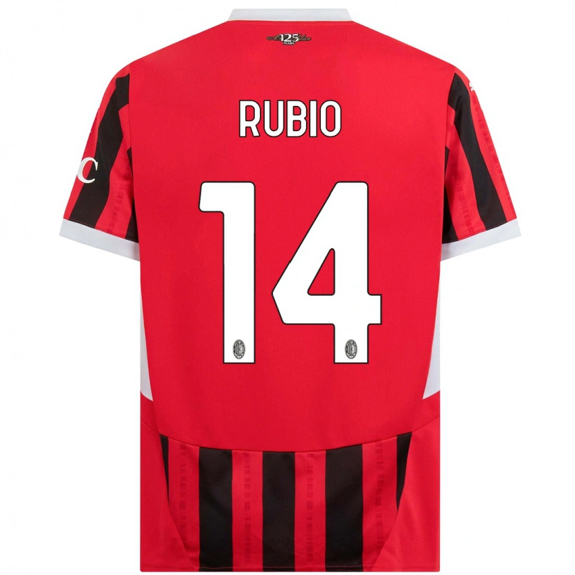 Danxen Kinderen Silvia Rubio #14 Rood Zwart Thuisshirt Thuistenue 2024/25 T-Shirt