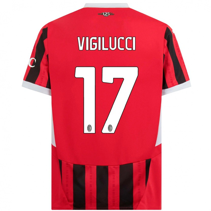 Danxen Kinderen Valery Vigilucci #17 Rood Zwart Thuisshirt Thuistenue 2024/25 T-Shirt