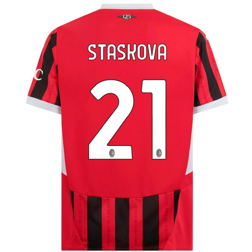 Danxen Kinderen Andrea Stašková #21 Rood Zwart Thuisshirt Thuistenue 2024/25 T-Shirt