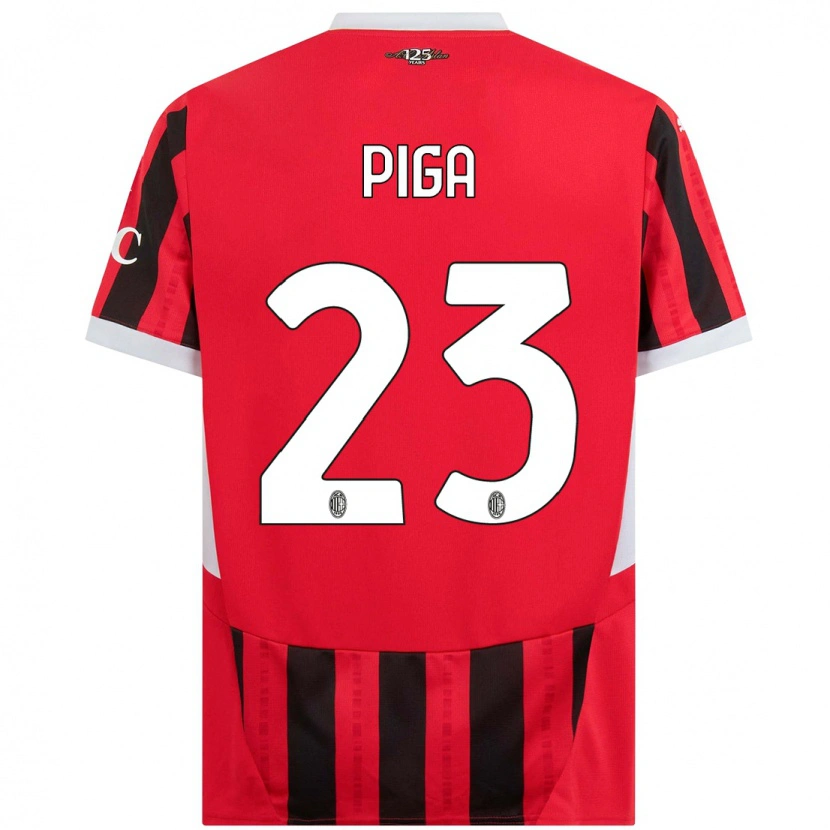 Danxen Kinderen Julie Piga #23 Rood Zwart Thuisshirt Thuistenue 2024/25 T-Shirt