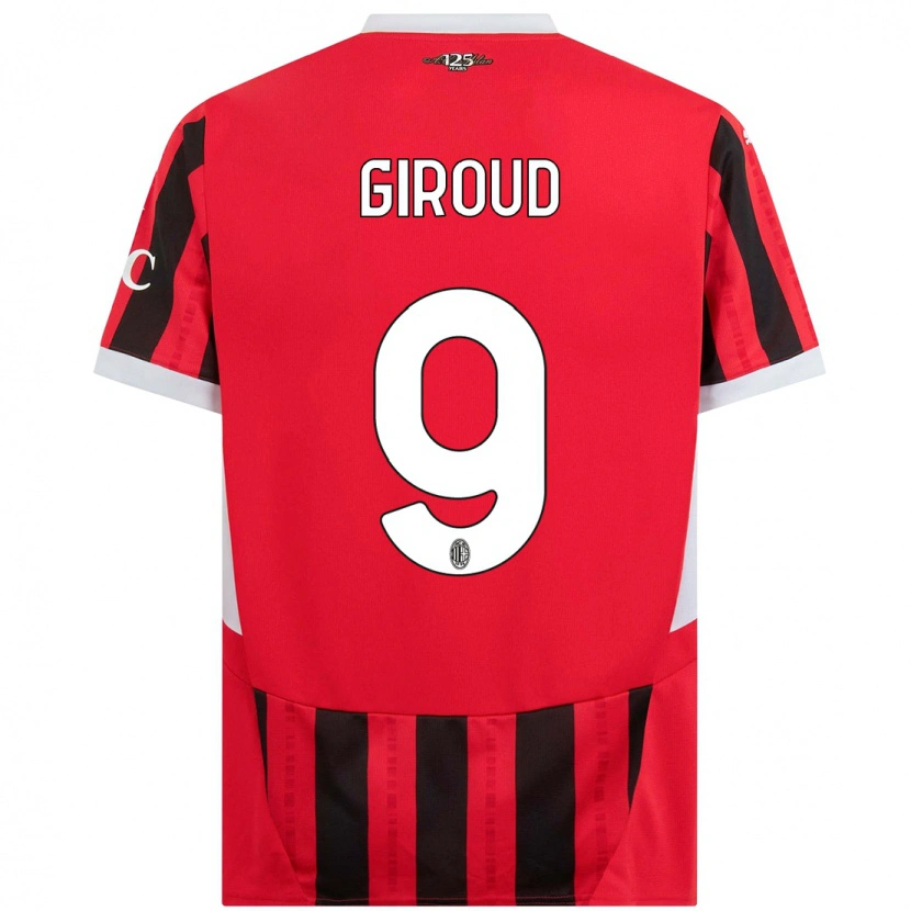 Danxen Kinderen Olivier Giroud #9 Rood Zwart Thuisshirt Thuistenue 2024/25 T-Shirt