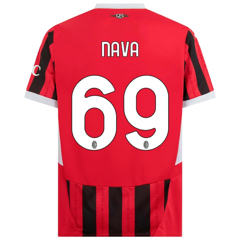 Danxen Kinderen Lapo Nava #69 Rood Zwart Thuisshirt Thuistenue 2024/25 T-Shirt