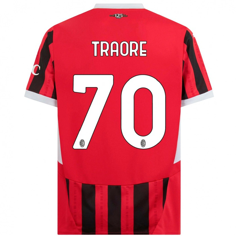 Danxen Kinderen Chaka Traorè #70 Rood Zwart Thuisshirt Thuistenue 2024/25 T-Shirt