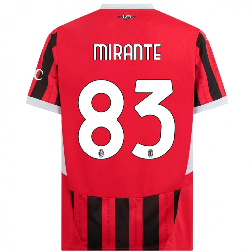 Danxen Kinderen Antonio Mirante #83 Rood Zwart Thuisshirt Thuistenue 2024/25 T-Shirt