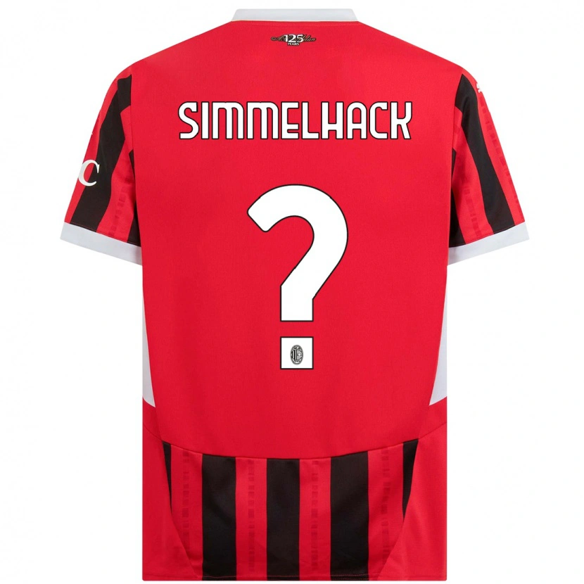 Danxen Kinderen Alexander Simmelhack #0 Rood Zwart Thuisshirt Thuistenue 2024/25 T-Shirt