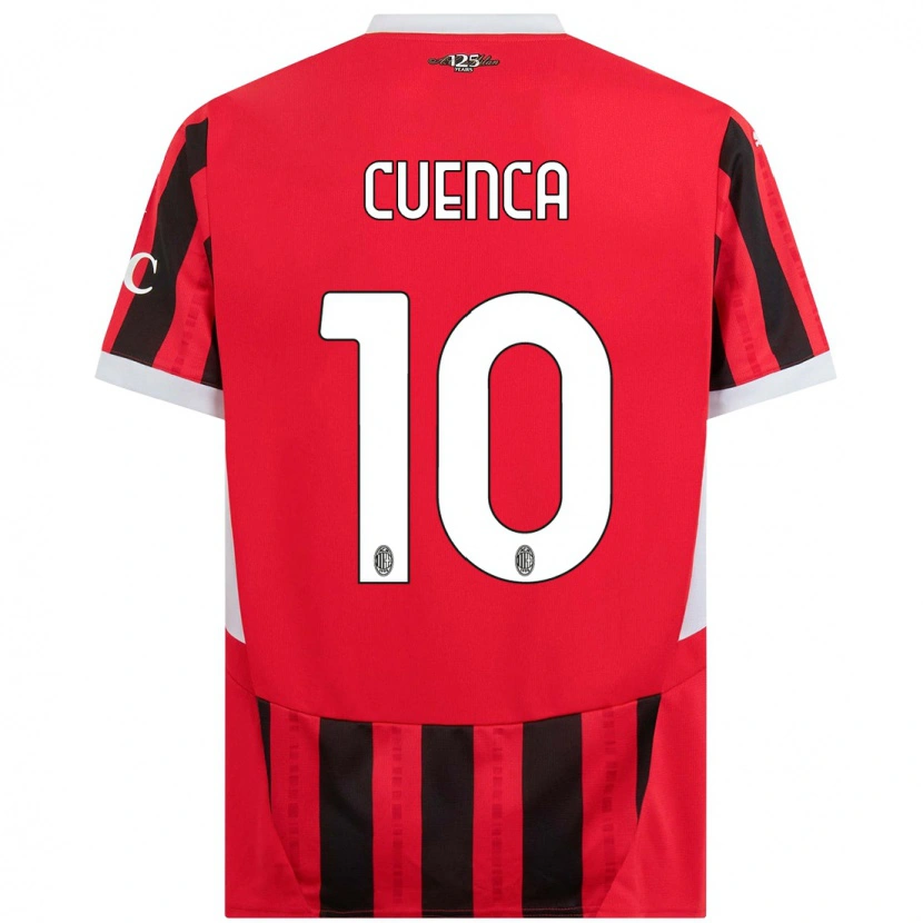 Danxen Kinderen Hugo Cuenca #10 Rood Zwart Thuisshirt Thuistenue 2024/25 T-Shirt