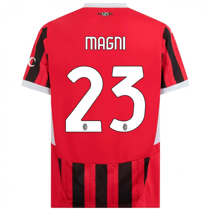 Danxen Kinderen Vittorio Magni #23 Rood Zwart Thuisshirt Thuistenue 2024/25 T-Shirt