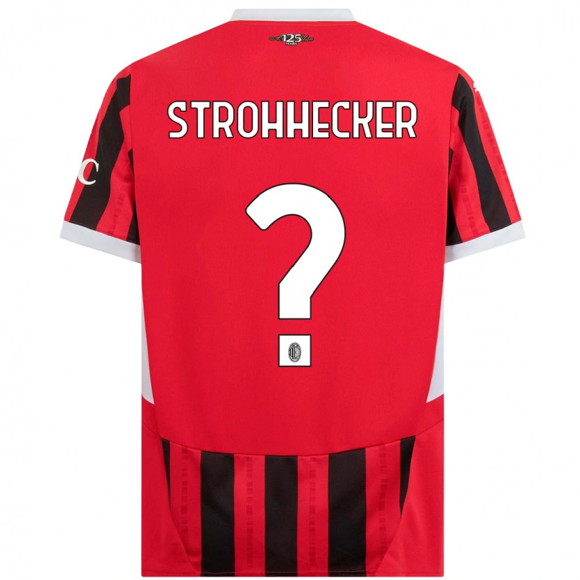 Danxen Kinderen Riccardo Strohhecker #0 Rood Zwart Thuisshirt Thuistenue 2024/25 T-Shirt