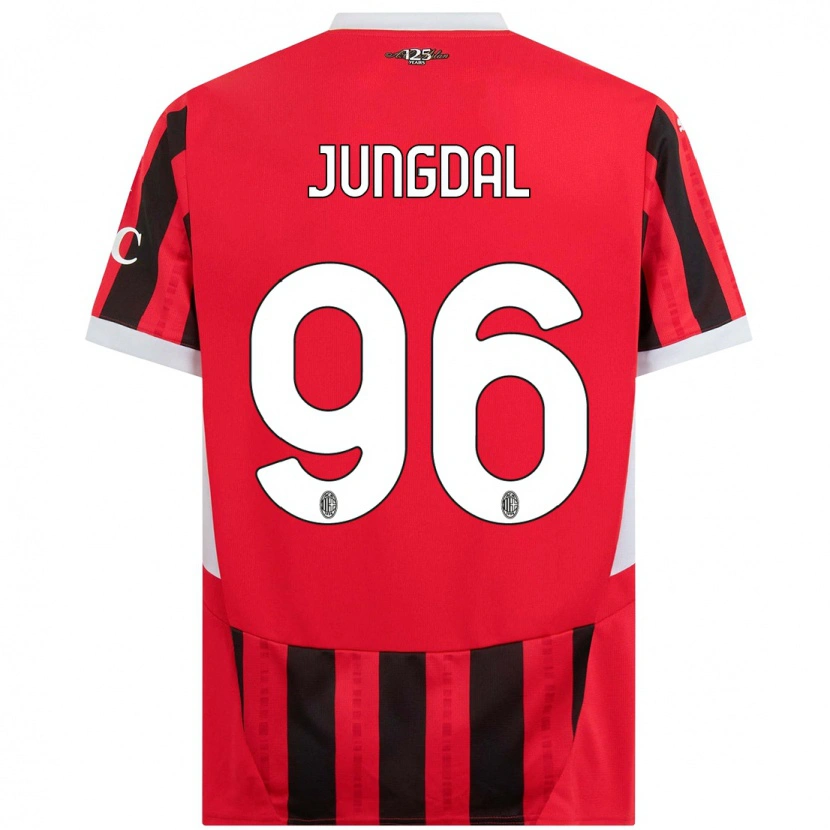 Danxen Kinderen Andreas Jungdal #96 Rood Zwart Thuisshirt Thuistenue 2024/25 T-Shirt