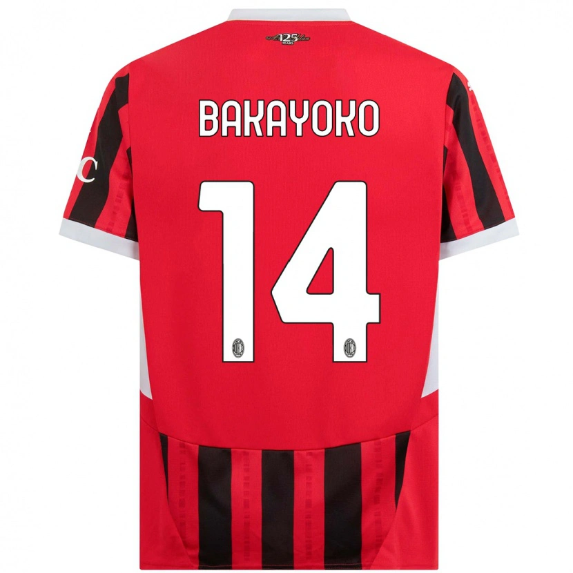 Danxen Kinderen Tiemoue Bakayoko #14 Rood Zwart Thuisshirt Thuistenue 2024/25 T-Shirt