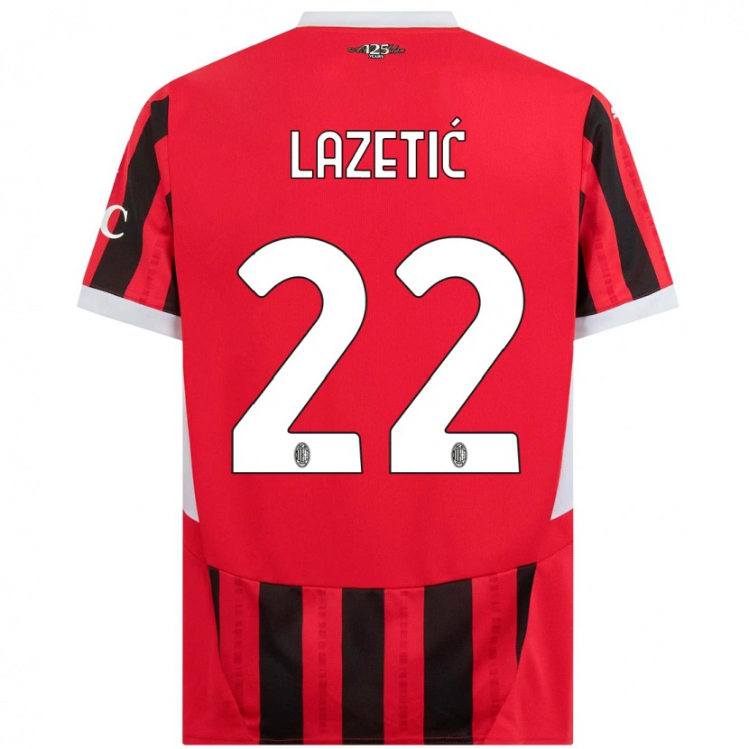 Danxen Kinderen Marko Lazetic #22 Rood Zwart Thuisshirt Thuistenue 2024/25 T-Shirt