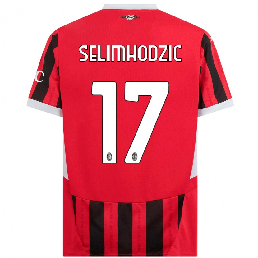 Danxen Kinderen Noa Selimhodzic #17 Rood Zwart Thuisshirt Thuistenue 2024/25 T-Shirt