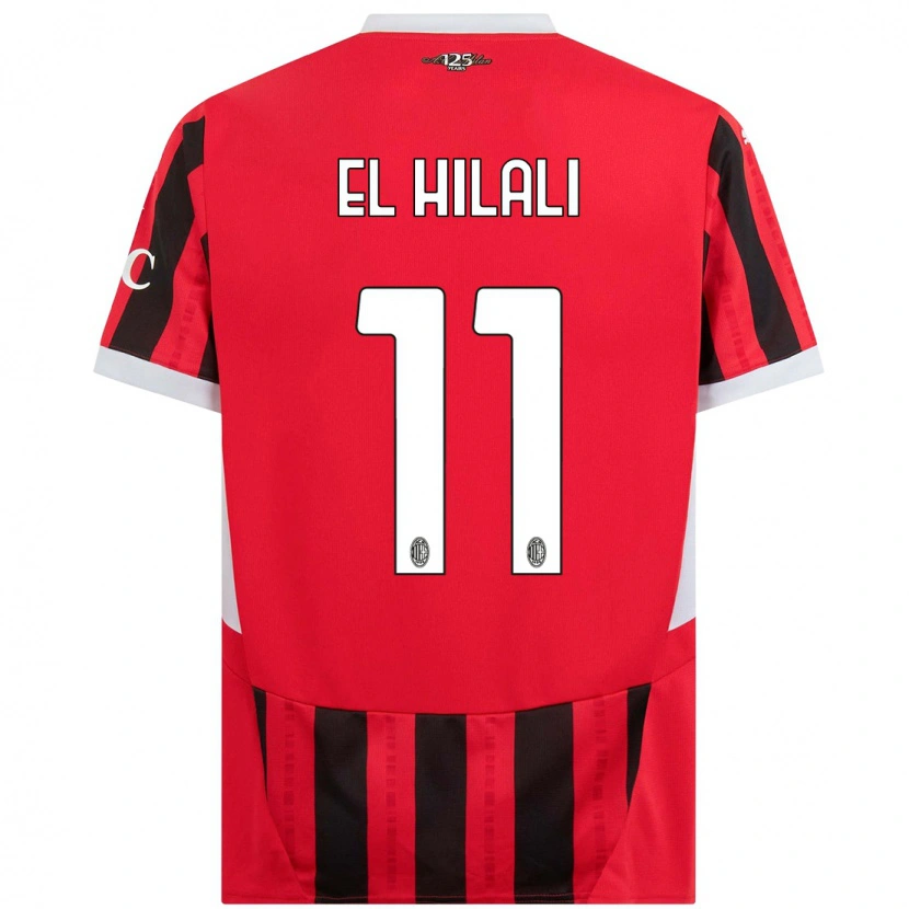 Danxen Kinderen Youns El Hilali #11 Rood Zwart Thuisshirt Thuistenue 2024/25 T-Shirt