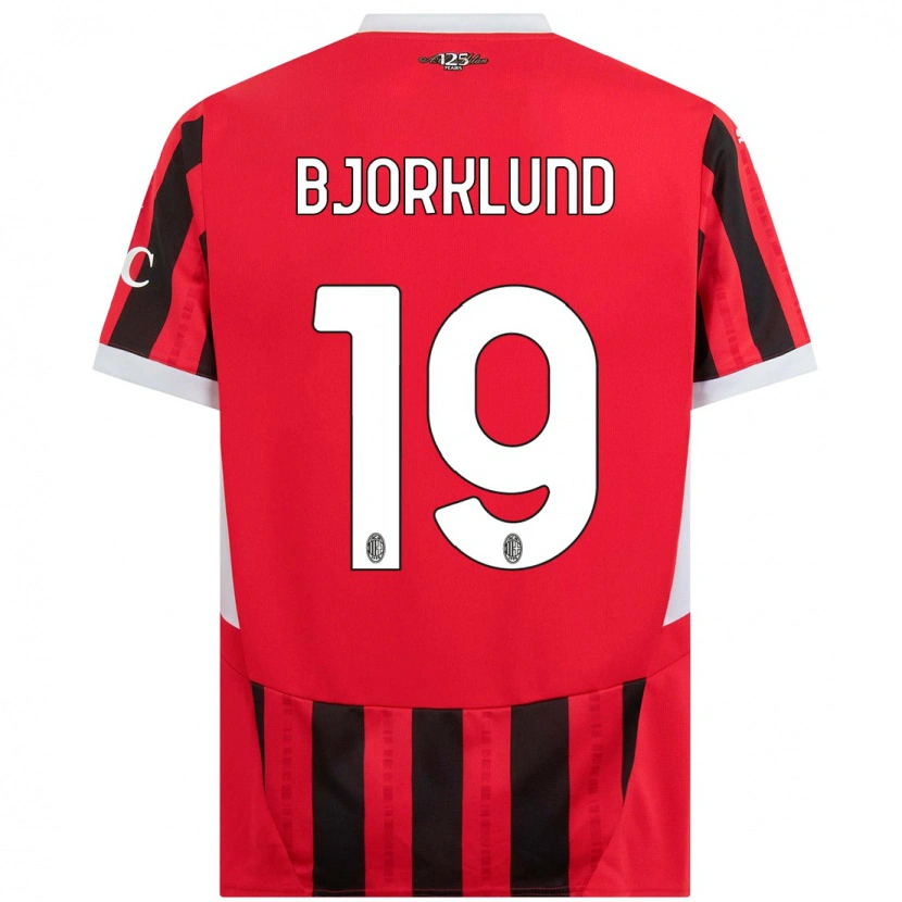 Danxen Kinderen Lukas Bjorklund #19 Rood Zwart Thuisshirt Thuistenue 2024/25 T-Shirt