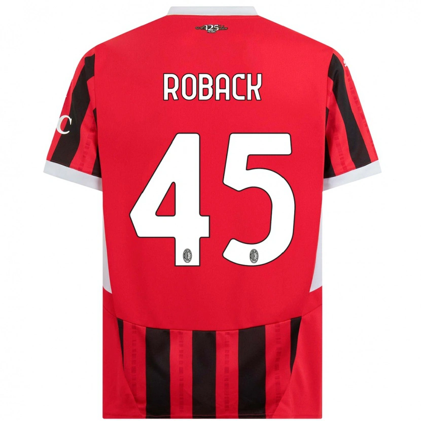 Danxen Kinderen Emil Roback #45 Rood Zwart Thuisshirt Thuistenue 2024/25 T-Shirt