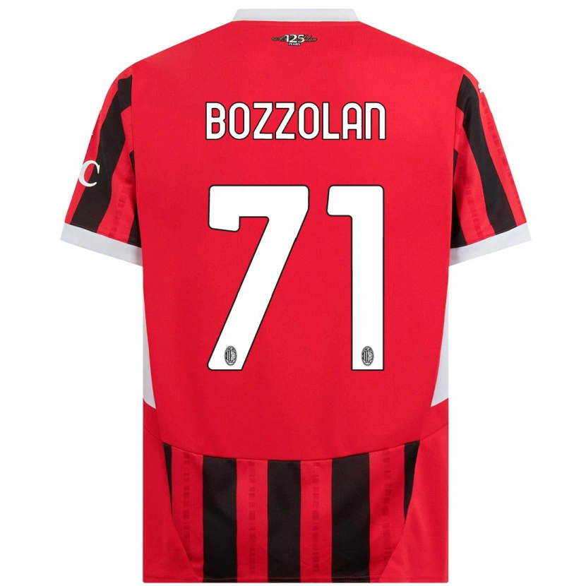 Danxen Kinderen Andrea Bozzolan #71 Rood Zwart Thuisshirt Thuistenue 2024/25 T-Shirt