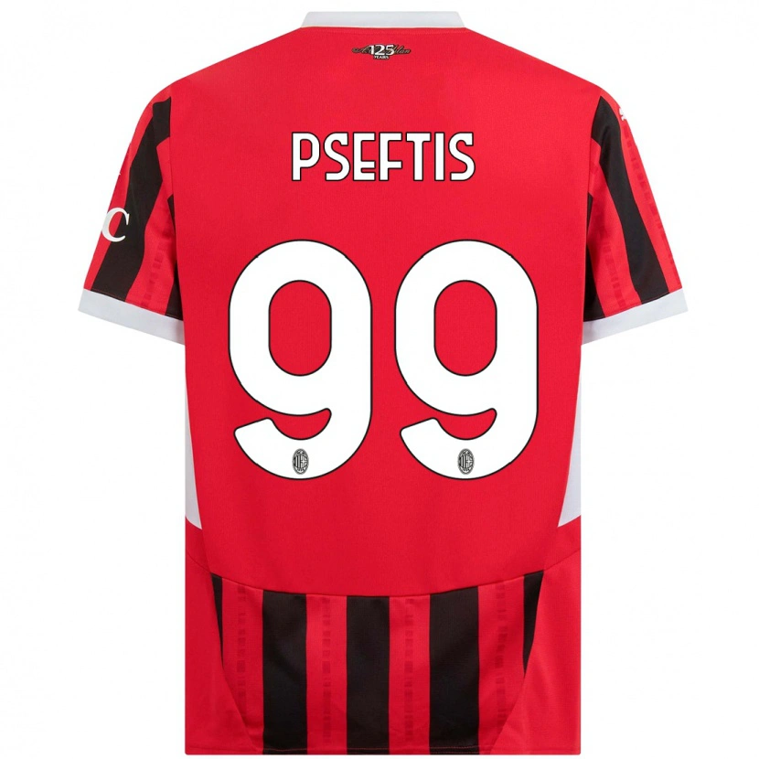 Danxen Kinderen Fotios Pseftis #99 Rood Zwart Thuisshirt Thuistenue 2024/25 T-Shirt