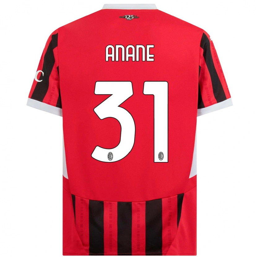 Danxen Kinderen Emmanuel Anane #31 Rood Zwart Thuisshirt Thuistenue 2024/25 T-Shirt