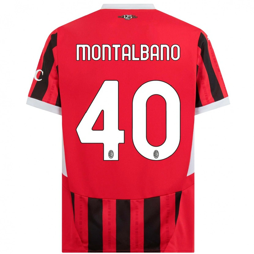 Danxen Kinderen Nicolo Montalbano #40 Rood Zwart Thuisshirt Thuistenue 2024/25 T-Shirt