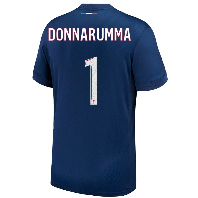 Danxen Kinderen Gianluigi Donnarumma #1 Marineblauw Wit Thuisshirt Thuistenue 2024/25 T-Shirt