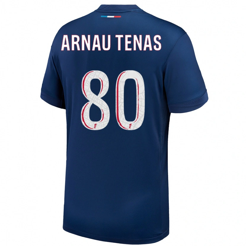 Danxen Kinderen Arnau Tenas #80 Marineblauw Wit Thuisshirt Thuistenue 2024/25 T-Shirt