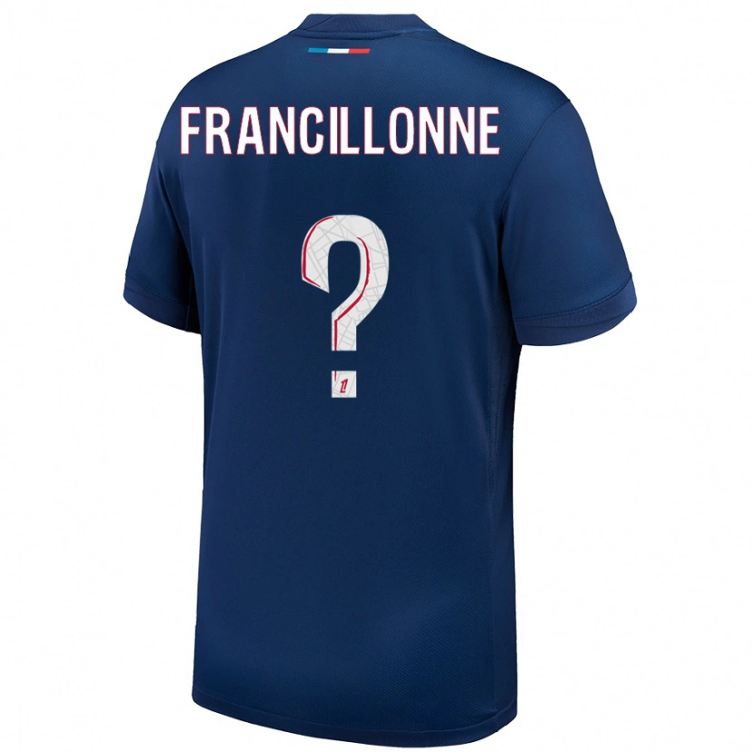 Danxen Kinderen Bryan Francillonne #0 Marineblauw Wit Thuisshirt Thuistenue 2024/25 T-Shirt