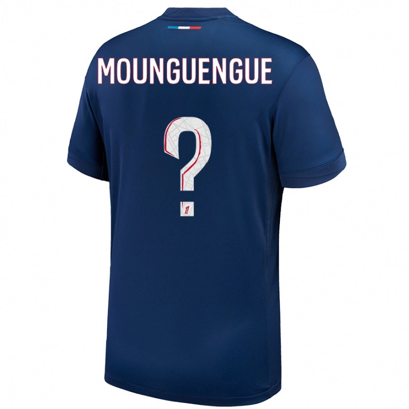 Danxen Kinderen Pierre Mounguengue #0 Marineblauw Wit Thuisshirt Thuistenue 2024/25 T-Shirt