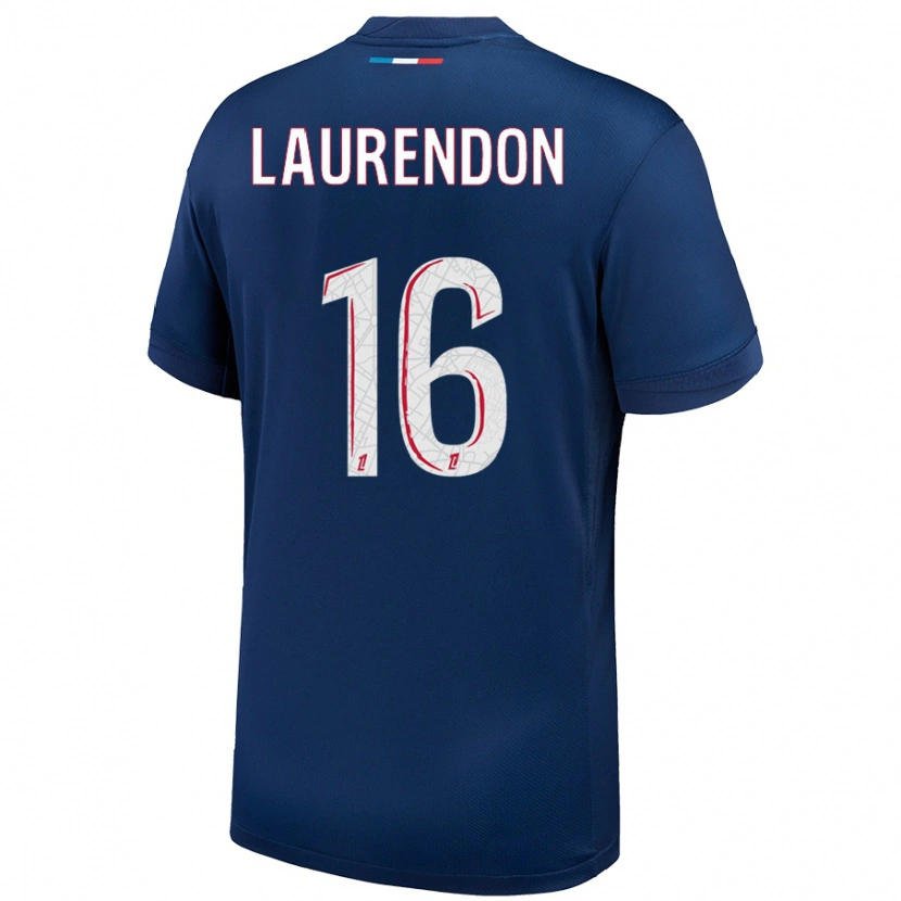 Danxen Kinderen Bilal Laurendon #16 Marineblauw Wit Thuisshirt Thuistenue 2024/25 T-Shirt