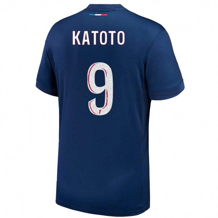 Danxen Kinderen Marie-Antoinette Katoto #9 Marineblauw Wit Thuisshirt Thuistenue 2024/25 T-Shirt