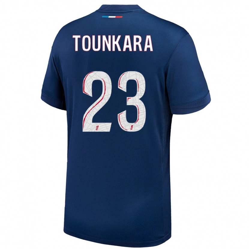 Danxen Kinderen Aïssatou Tounkara #23 Marineblauw Wit Thuisshirt Thuistenue 2024/25 T-Shirt