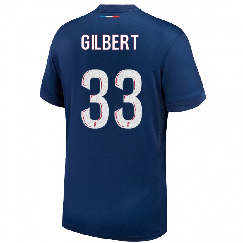 Danxen Kinderen Tara Elimbi Gilbert #33 Marineblauw Wit Thuisshirt Thuistenue 2024/25 T-Shirt