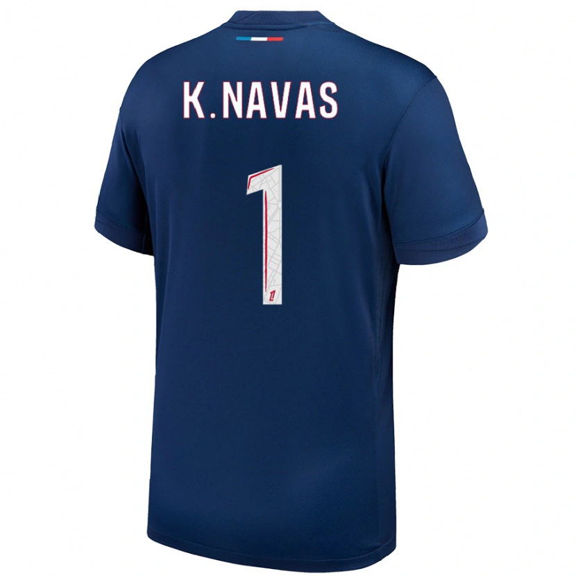 Danxen Kinderen Keylor Navas #1 Marineblauw Wit Thuisshirt Thuistenue 2024/25 T-Shirt