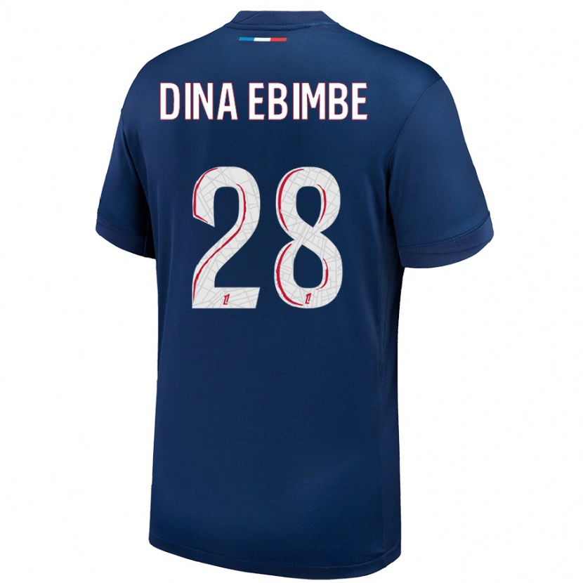 Danxen Kinderen Eric Junior Dina Ebimbe #28 Marineblauw Wit Thuisshirt Thuistenue 2024/25 T-Shirt