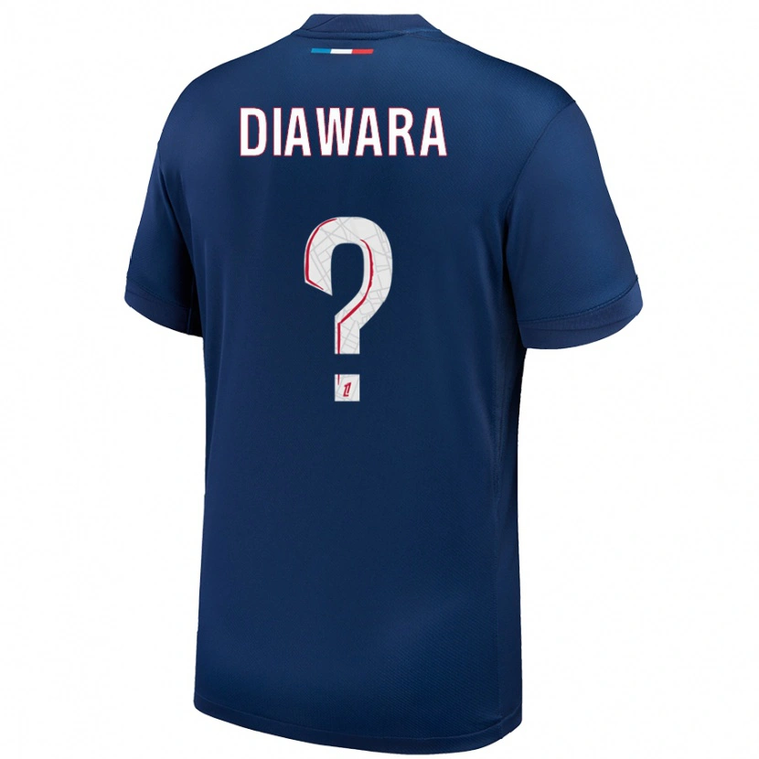 Danxen Kinderen Lahna Diawara #0 Marineblauw Wit Thuisshirt Thuistenue 2024/25 T-Shirt